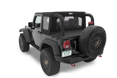 Halftop™ Soft Top Jeep 2018-2026 Wrangler JL, 2-Door (Premium Black Twill)