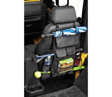 RoughRider™ Seat Back Organizer Jeep 1987-95 Wrangler YJ, 1997-06 Wrangler TJ, 2007-18 Wrangler JK, 2018-Current Wrangler JL, NOTE: Requires headrest